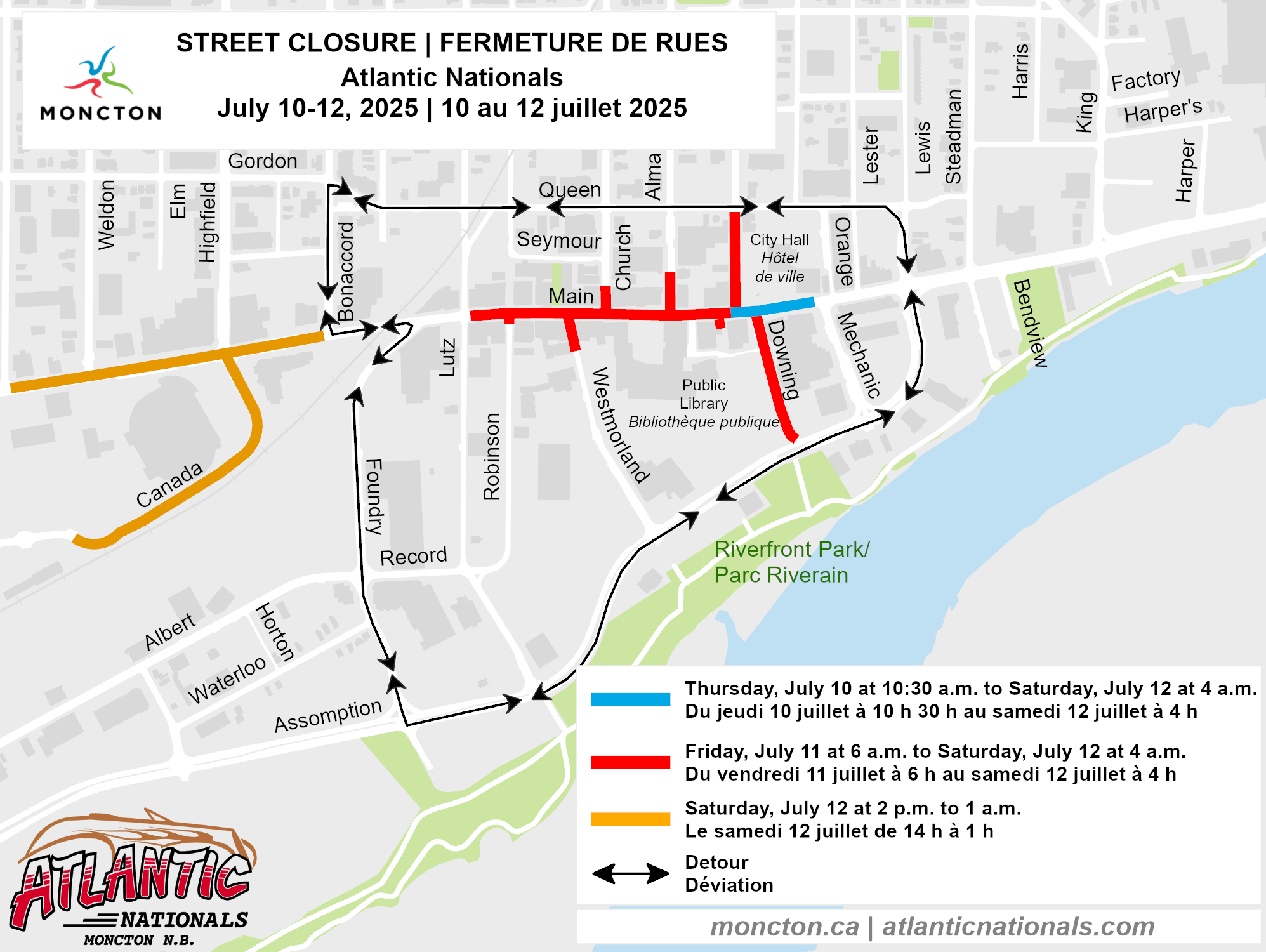 Atlantic Nationals street closures map