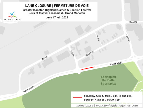 Highland Games Road Closure Map