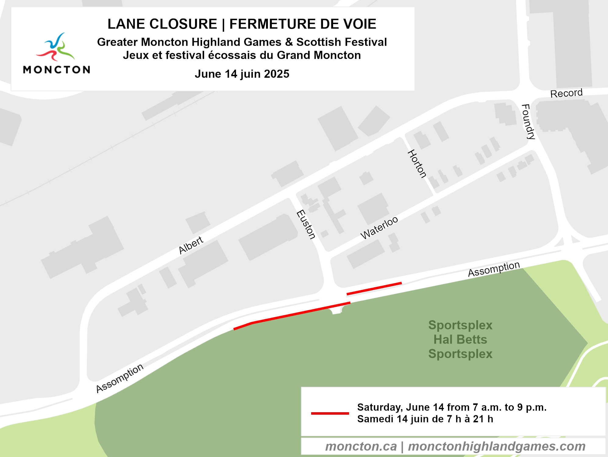 Highland Games street closure map