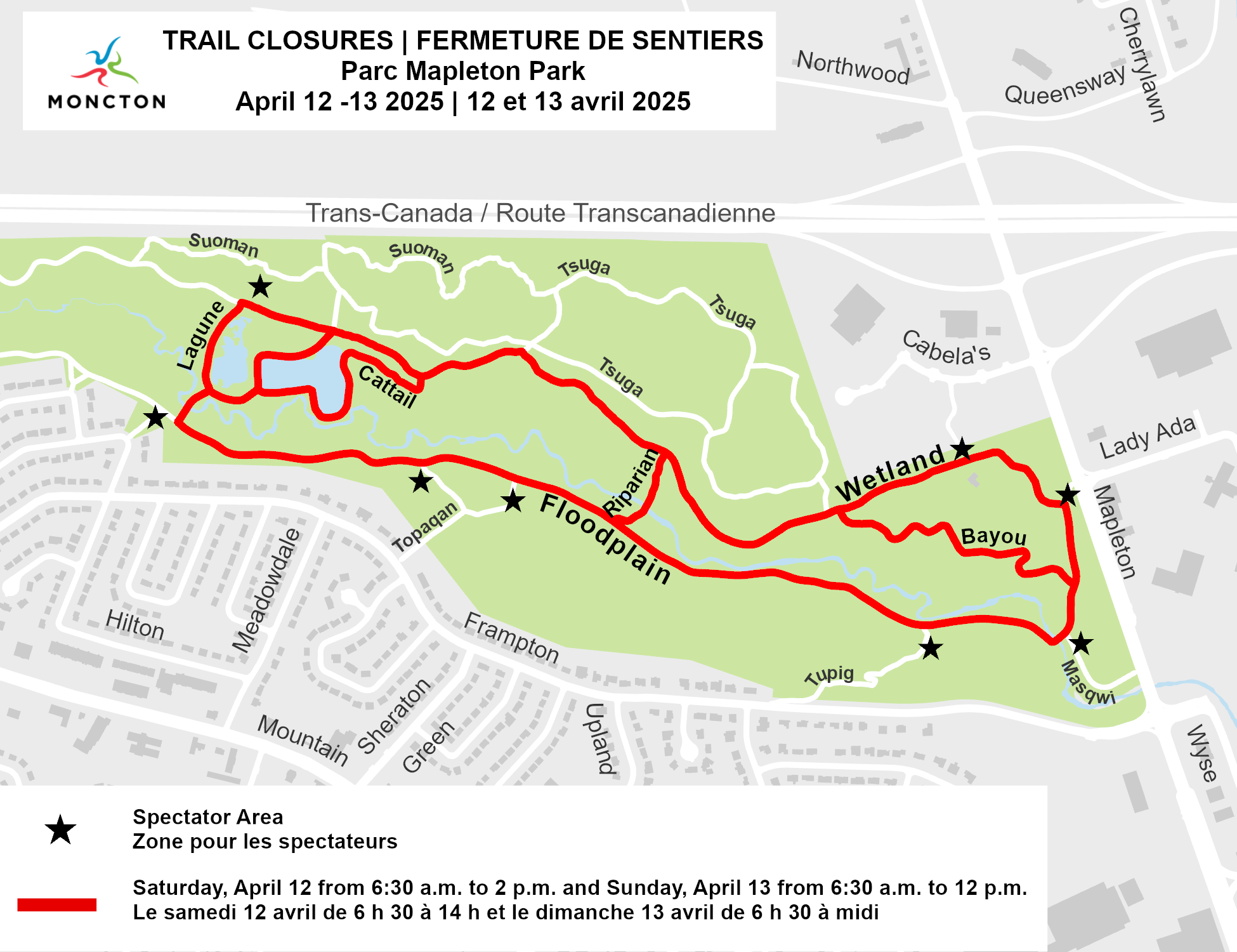 Dog Runners trail closures map