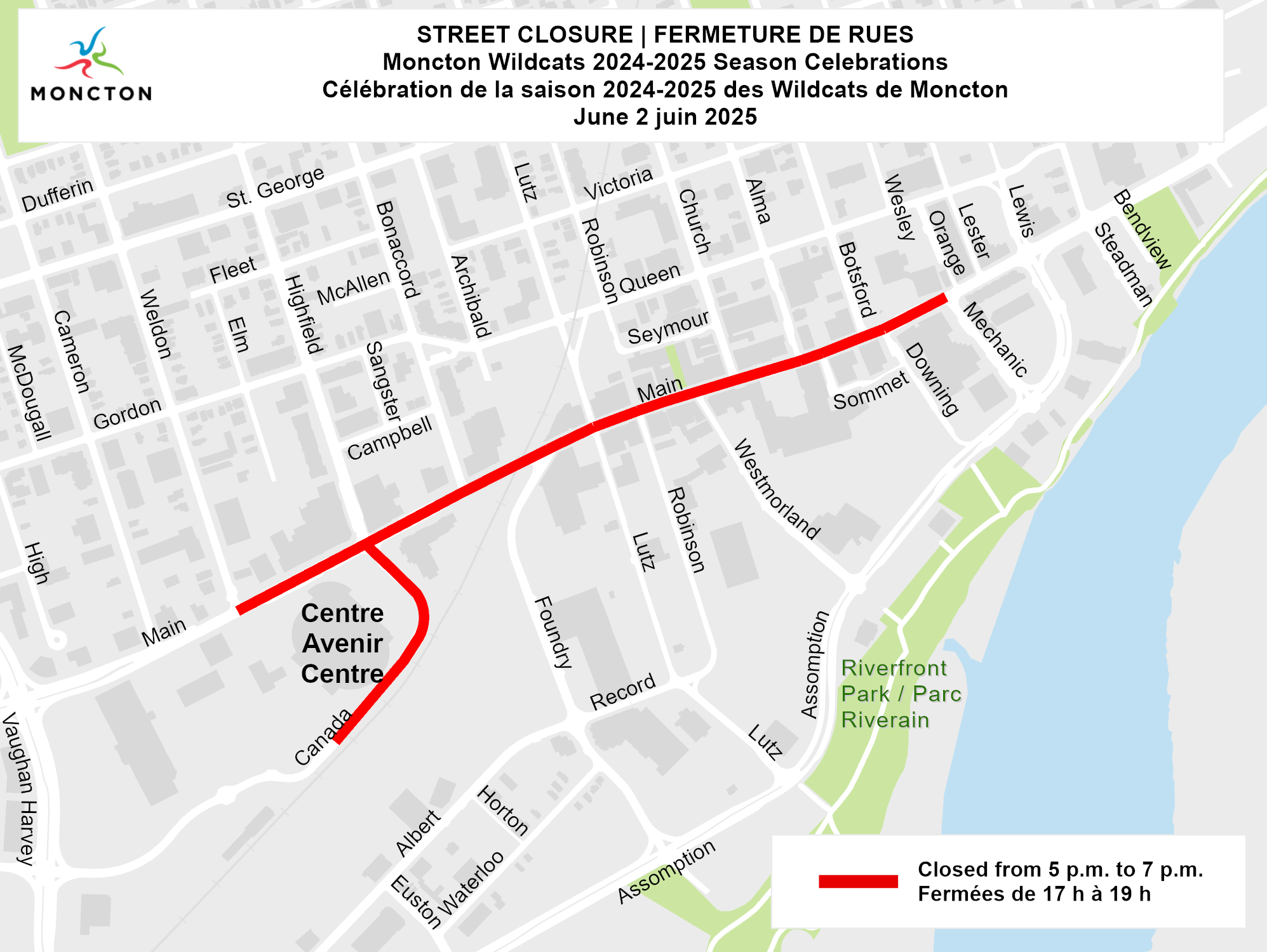 Wildcats Parade street closure map