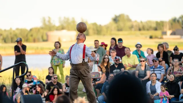 a man juggling