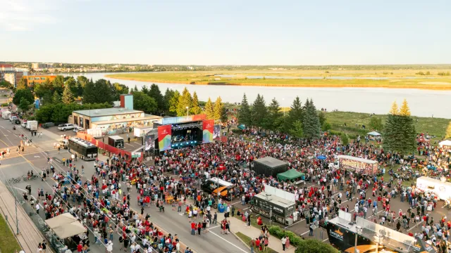 Canada Day stage on the riverfront