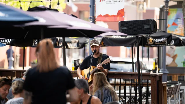 Artist performing at Mexi's as part of PatioFest