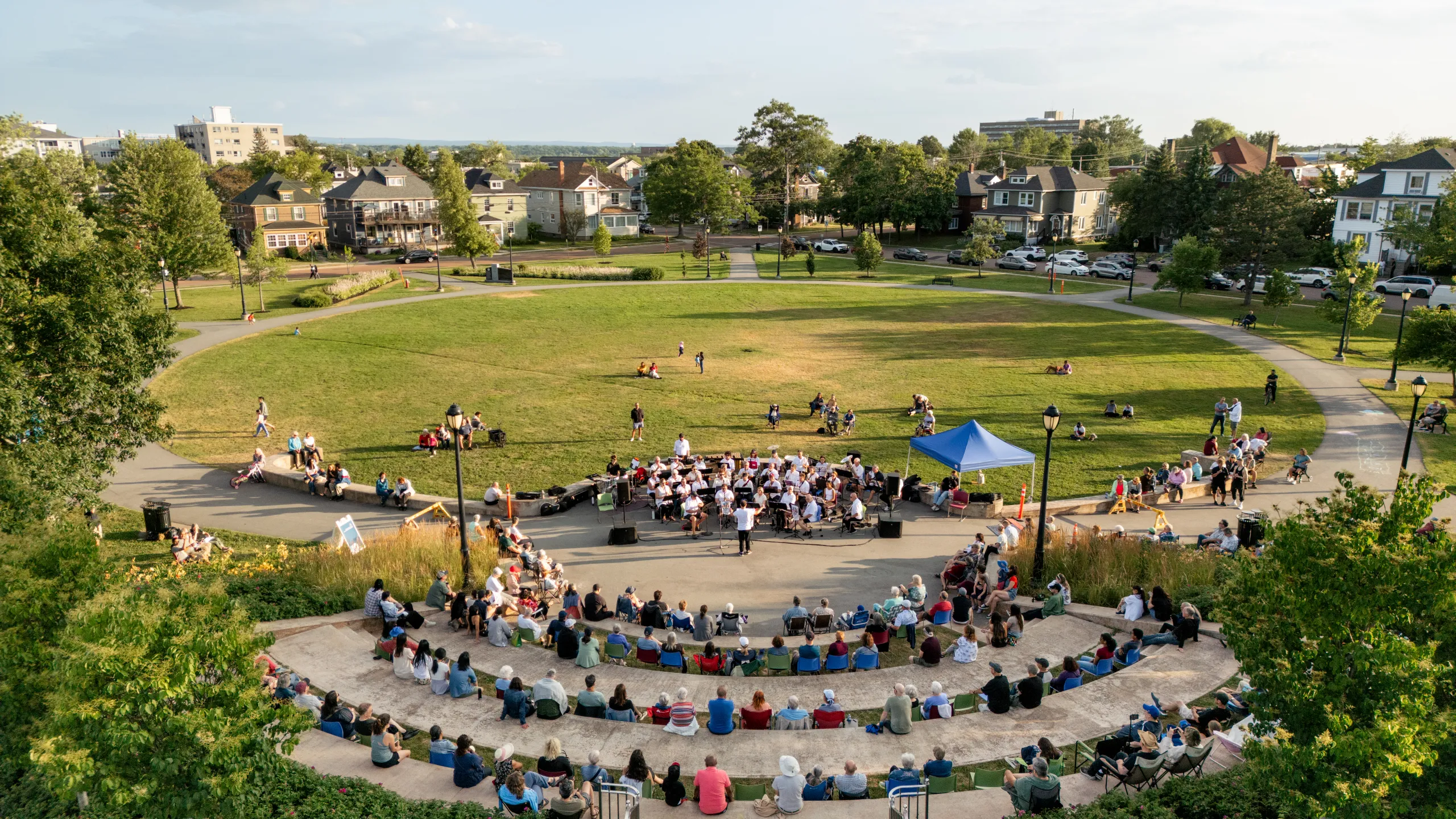 Residents listening to live music at Victoria Park