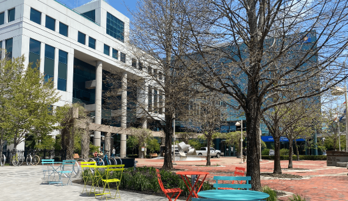 city hall photo from outside the adjacent park
