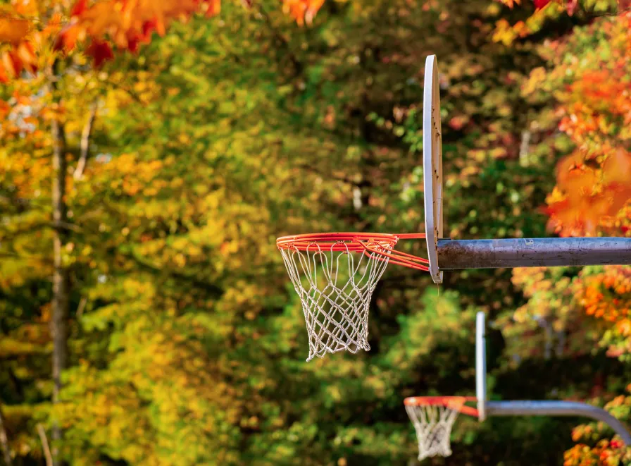 Basketball nets in Centennial Park