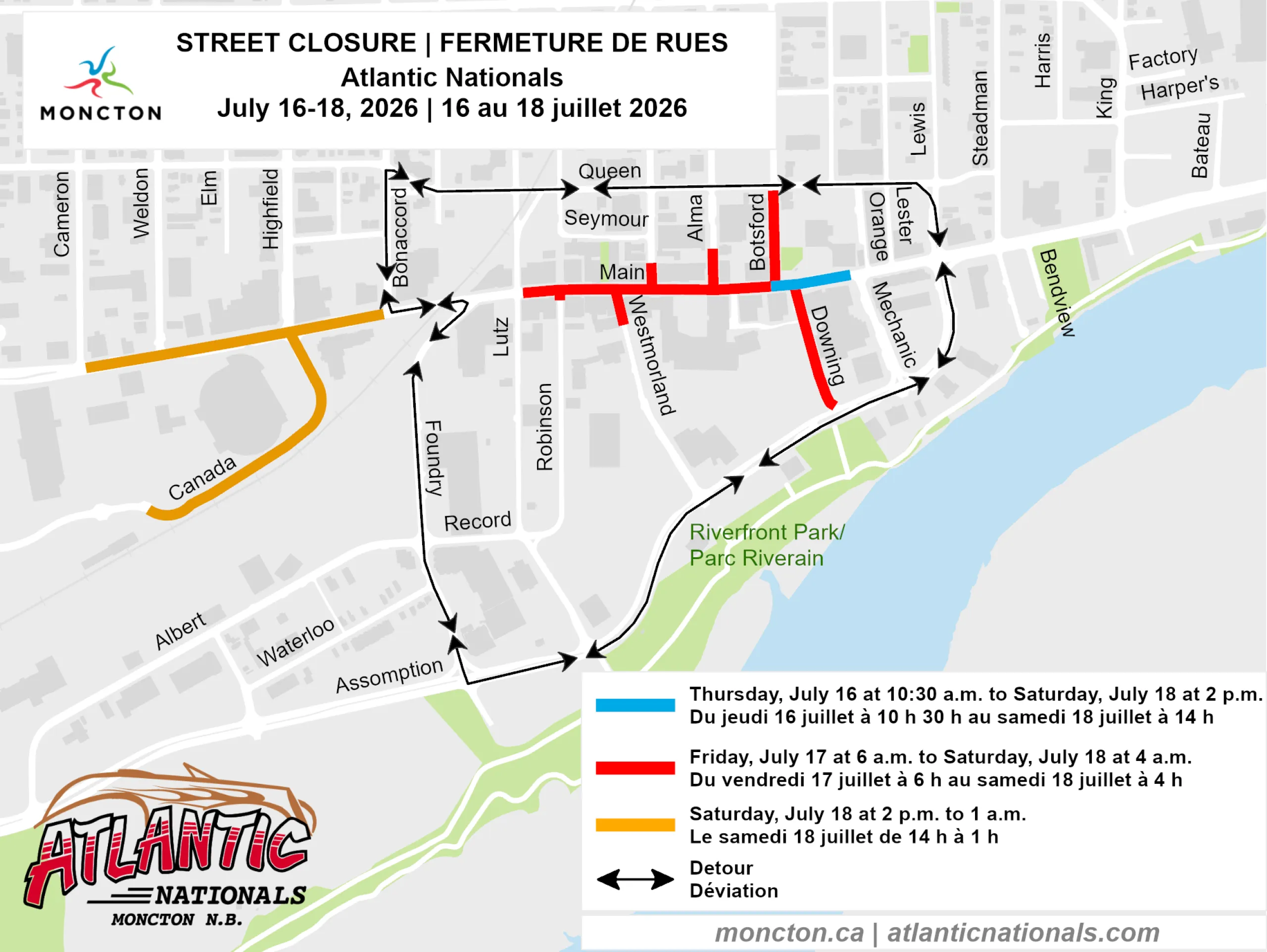 Atlantic Nationals street closure map