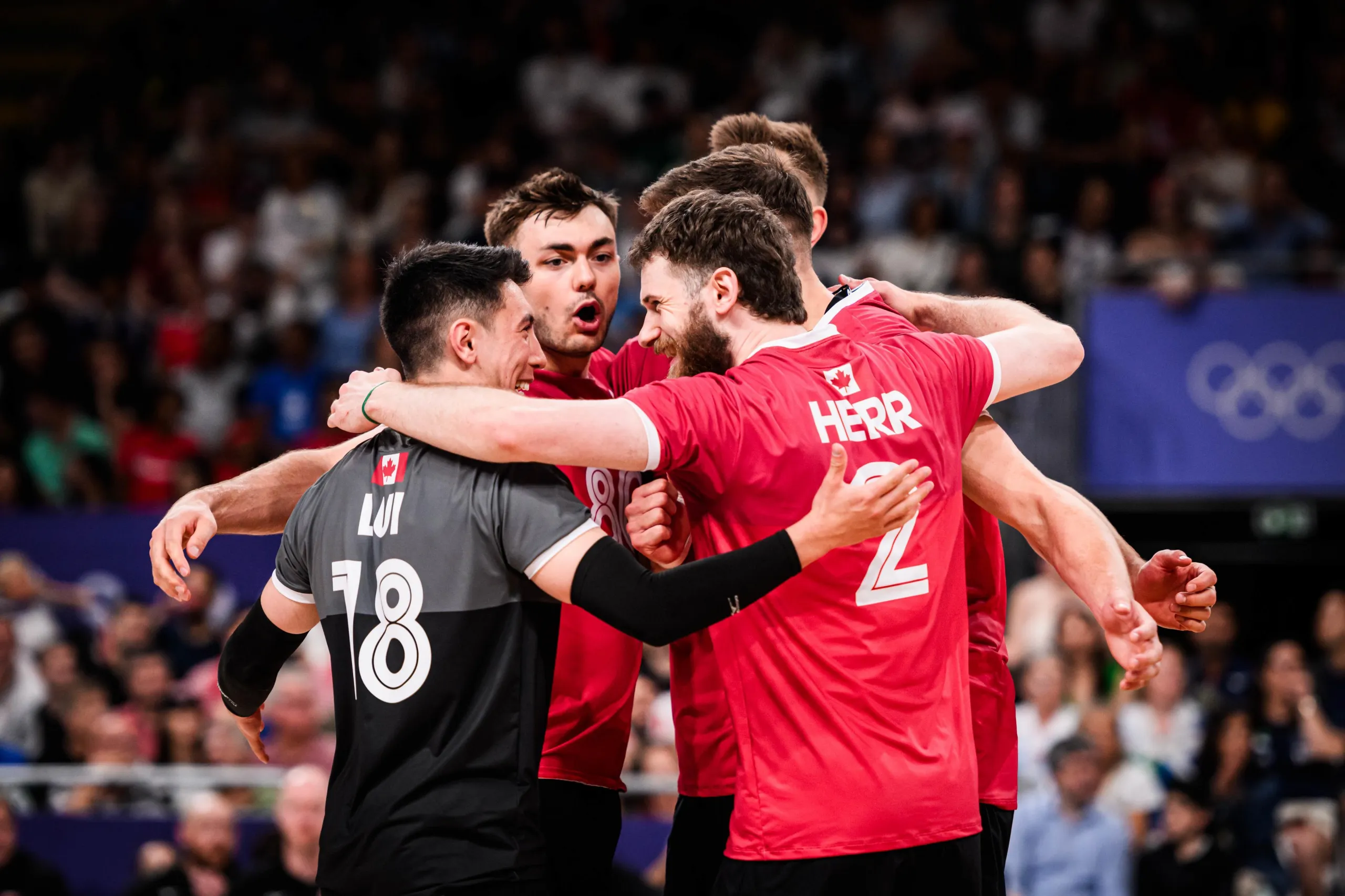 Team Canada's mens volleyball team
